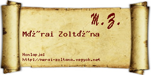 Mérai Zoltána névjegykártya