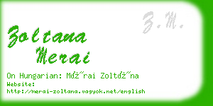 zoltana merai business card